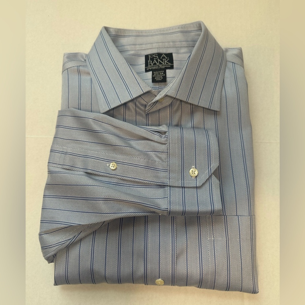 Jos. A. Bank Light Blue Pinstripe Dress Shirt